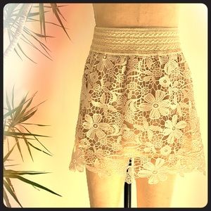 Cream lace skirt